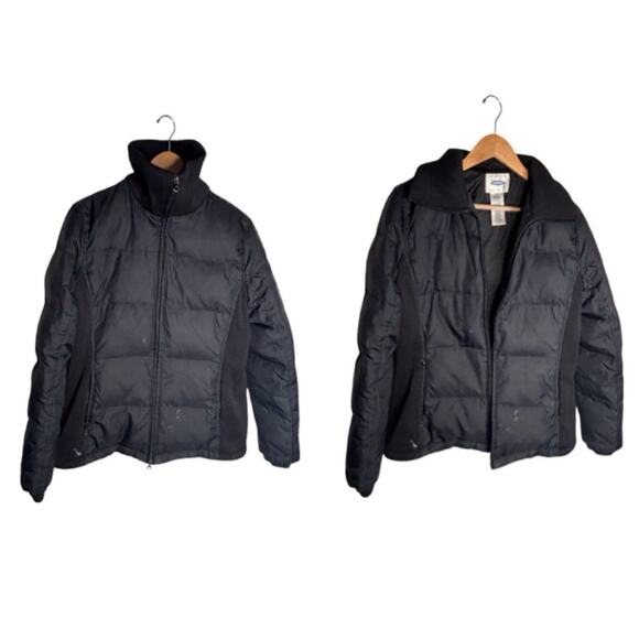 Old Navy Puffer Coat Size Medium Vintage Black Side Panels Down Feather FLAWED - Picture 13 of 13